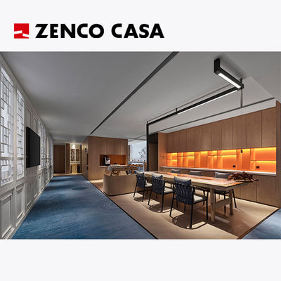 ホテルの休憩用家具 固木製の長テーブルとロングチェアセット